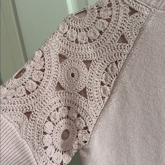 62. Design History- Pink Crochet Sleeves - Picture 6 of 6